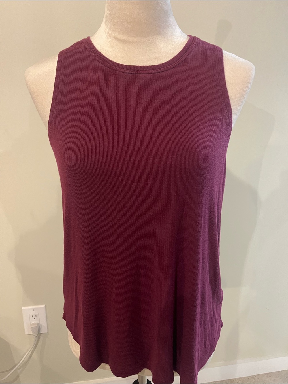Athleta Well Rested Ribbed Sleep Top Deep Burgundy Size XS - Picture 4 of 13